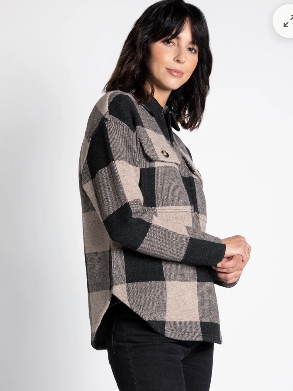 Thread up & Supply Checked Jacket- Black & Taupe still on website to $105